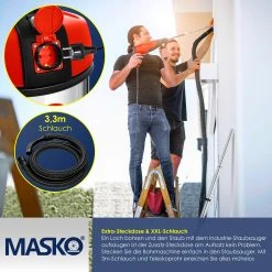 MASKO® Industriestaubsauger Staubsauger Nass Trocken Sauger Edelstahl 2300W + Steckdose | Blasfunktion | Trocken-Saugen & Nass-Saugen | Push&Clean | Industrie-Sauger Mit & Ohne Beutel | Beutellos -KALDEWEI-Shop 8600364700 19745 prod 004