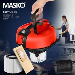 MASKO® Industriestaubsauger Staubsauger Nass Trocken Sauger Edelstahl 2300W + Steckdose | Blasfunktion | Trocken-Saugen & Nass-Saugen | Push&Clean | Industrie-Sauger Mit & Ohne Beutel | Beutellos -KALDEWEI-Shop 8600364700 19745 prod 006