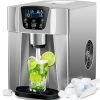 KESSER® Eiswürfelbereiter | Eiswürfelmaschine Edelstahl | 100W Ice Maker | 12 Kg 24 H | 2 Würfelgrößen | Zubereitung In 6 Min | 2 Liter Wassertank | Timer | LCD-Display | Wassertank