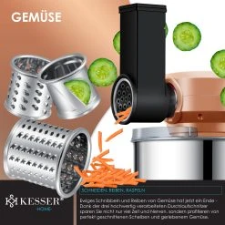 KESSER® 3 In 1 Universal Küchenmaschine K-KM 3000 Mit Fleischwolf Knetmaschine Multifuntionale Rührmaschine 5,5L Schüssel Mit 3 Rührwerkzeuge 1,5L Entsafter Wurst Set Pasta & Plätzchenformen -KALDEWEI-Shop 8600364700 22474 prod 004
