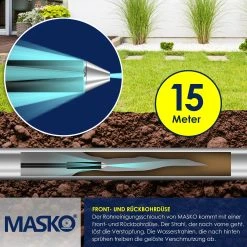 MASKO® Rohrreinigungsschlauch Set Abflussreiniger 200 Bar Inkl. Tasche 5 Adapter Düsen + Rotierend Kompatibel Mit Kärcher K2-k7 Serie LAVOR Hochdruckreiniger Universal Rohrreinigungsset -KALDEWEI-Shop 8600364700 23300 prod 004