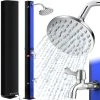 KESSER® Solardusche 40- 60 Liter Solar Gartendusche | Warmes Wasser | Max. 60°C | Inkl. Schutzhaube | Ohne Stromanschluss | Pooldusche Camping| Regenduschkopf Und Wasserhahn Gartenschlauch-Anschluss