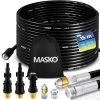 MASKO® Premium Rohrreinigungsschlauch Set Abflussreiniger 200 Bar Inkl. Tasche 3 Adapter 2 Düsen + Rotierend Kompatibel Mit Kärcher K2-k7 LAVOR Hochdruckreiniger Universal Rohrreinigungsset
