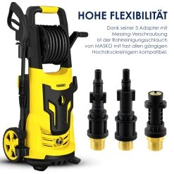 MASKO® Premium Rohrreinigungsschlauch Set Abflussreiniger 200 Bar Inkl. Tasche 3 Adapter 2 Düsen + Rotierend Kompatibel Mit Kärcher K2-k7 LAVOR Hochdruckreiniger Universal Rohrreinigungsset -KALDEWEI-Shop 8600364700 23651 prod 003