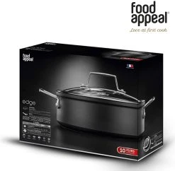 Food Appeal Edge Induktionstopf, Kochtopf, Induktionspfanne 28cm Niedrige Mit Glasdeckel | Black Crystal Design | Für Induktionsherd, Gasherd, Elektroherd Und Keramikherd -KALDEWEI-Shop 8600365100 10136 prod 003