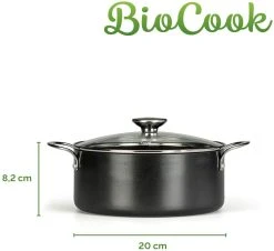 Food Appeal BioCook Kochtopf, Induktionstopf, Bratentopf, Kasserolle 20cm, 2,8l Mit Glasdeckel | Braten Ohne Öl Mit Bio-Beschichtung, Nonstick, Antihaft -KALDEWEI-Shop 8600365100 10141 prod 005