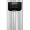 Durable 333223 Papierkorb Metall Mit Ascher Safe, Selbstlöschender Standaschenbecher Mit 17l Mülleimer Und 2l Ascher, Silber