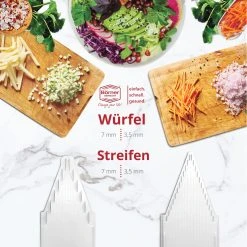 Borner Börner Mandoline V3 Spezial | 7-teiliges Set | 5 Schnittstärken | Als Pommes-Schneider Geeignet | BPA-frei Und Rostfrei | Weiß 11 Borner Börner Mandoline V3 Spezial | 7-teiliges Set | 5 Schnittstärken | Als Pommes-Schneider Geeignet | BPA-frei Und Rostfrei | Weiß -KALDEWEI-Shop 8600365100 8748 prod 005