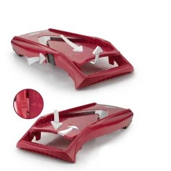 Borner Börner V5 PowerLine Plus Set Gemüsehobel, Obst- & Gemüseschneider Mit Fruchthalter, Scheibeneinschub, Sparschäler, 10 Schnittarten, 6 Tlg. Set, Rot -KALDEWEI-Shop 8600365100 8754 prod 003