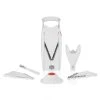 Borner Börner V5 PowerLine Plus Set Gemüsehobel, Obst- & Gemüseschneider Mit Fruchthalter, Scheibeneinschub, Sparschäler, 10 Schnittarten, 6 Tlg. Set, Weiß