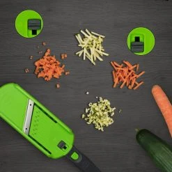 Borner Multi Dicer & Slicer Vegetable Grater Fruit Slicer Mini Slicer Julienne Slicer Onion Dicer Thin Stripes Fruit And Vegetable Slicer Green/grey -KALDEWEI-Shop 8600365100 9406 prod 003