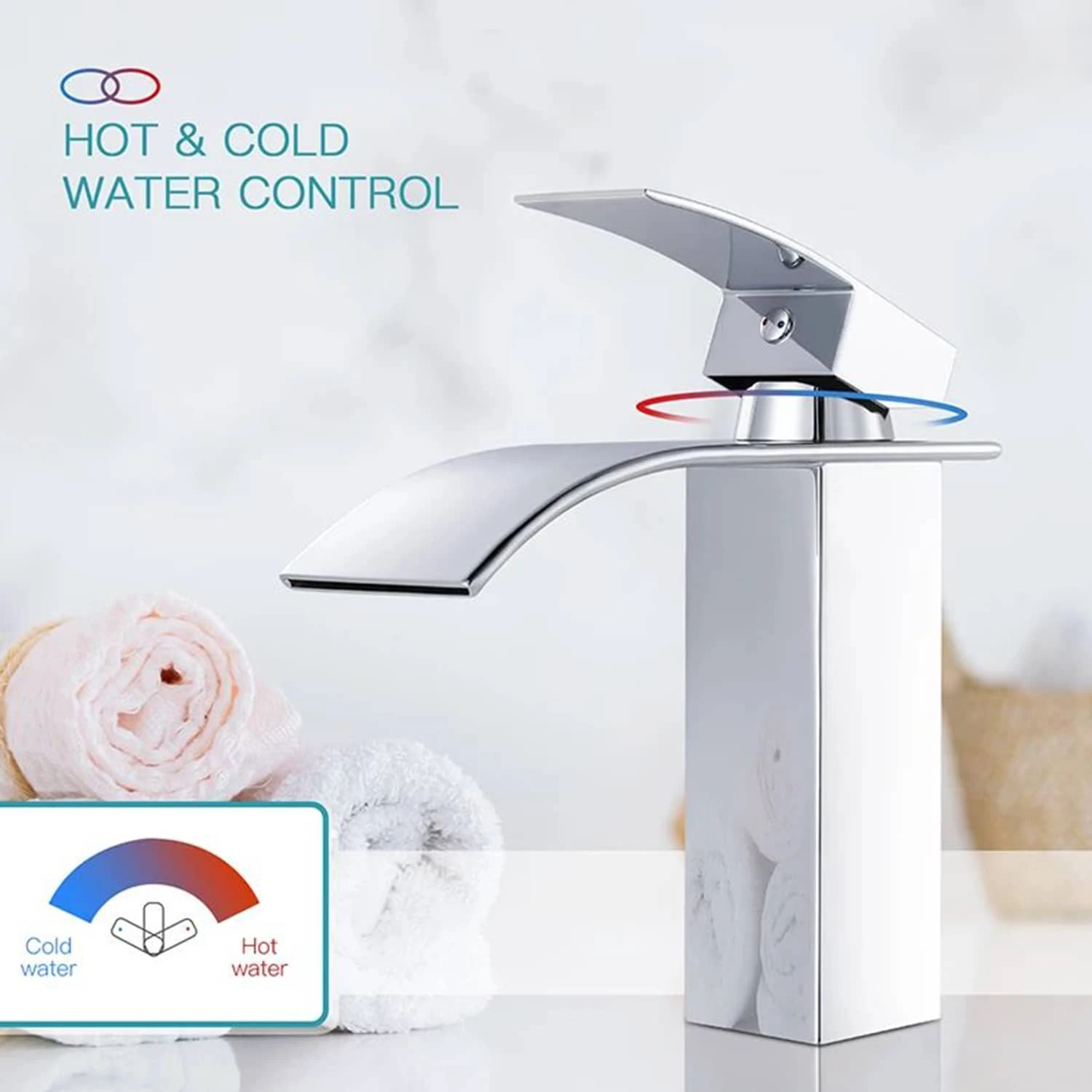 TACKLIFE DBWF01BT Messing Badarmatur Wasserfall Waschbeckenarmatur Einhand Waschtischarmatur Warm- Und Kaltwasser Verfügbar 6 TACKLIFE DBWF01BT Messing Badarmatur Wasserfall Waschbeckenarmatur Einhand Waschtischarmatur Warm- Und Kaltwasser Verfügbar – Bild 4