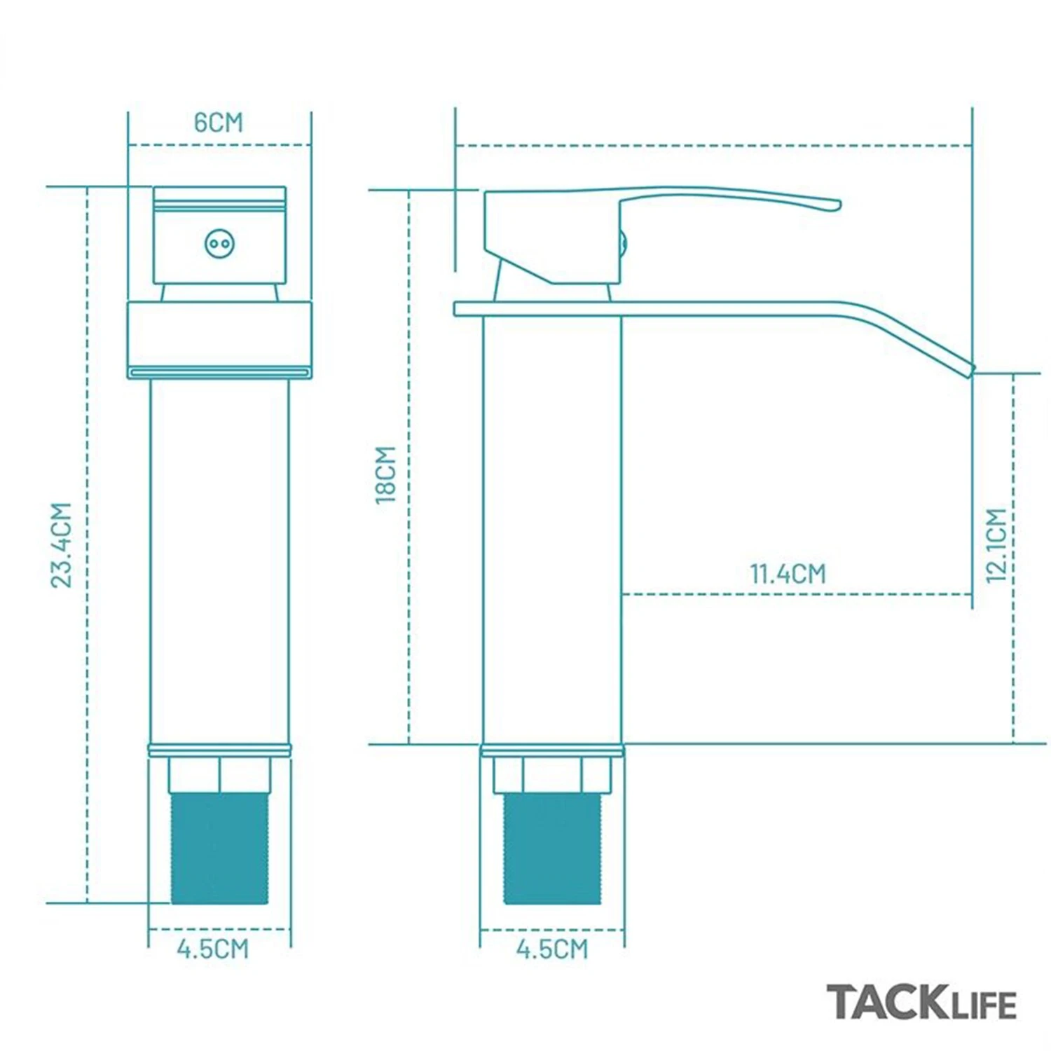 TACKLIFE DBWF01BT Messing Badarmatur Wasserfall Waschbeckenarmatur Einhand Waschtischarmatur Warm- Und Kaltwasser Verfügbar 7 TACKLIFE DBWF01BT Messing Badarmatur Wasserfall Waschbeckenarmatur Einhand Waschtischarmatur Warm- Und Kaltwasser Verfügbar – Bild 5