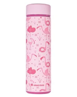Kikkaboo Isolierflasche 500 Ml, Thermoskanne, Auslaufsicher, Teesieb, Edelstahl Pink