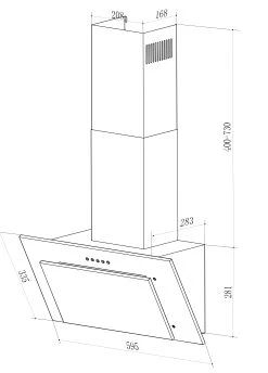 YUNA Dunstabzugshaube Schräghaube Siva 1360Y, 60cm Einbaubreite -KALDEWEI-Shop 8600368200 3226 3751 prod 004