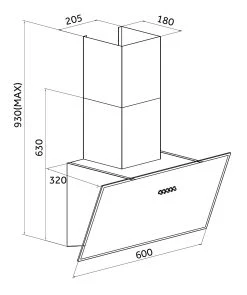 YUNA Dunstabzugshaube Schräghaube DUANA, 60 Cm -KALDEWEI-Shop 8600368200 37 37 prod 003