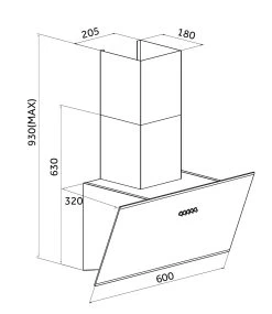YUNA Dunstabzugshaube Schräghaube DUNJA, 60 Cm -KALDEWEI-Shop 8600368200 43 43 prod 003