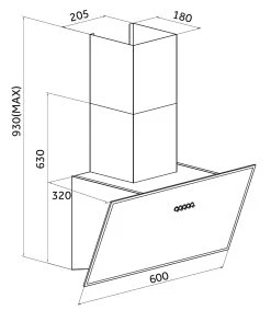 YUNA Dunstabzugshaube Schräghaube DUSICA, 60 Cm -KALDEWEI-Shop 8600368200 52 52 prod 003