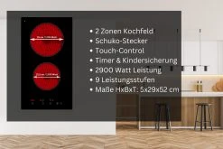 YUNA Doppelkochplatte CALOR EBK2, Glaskeramik, Touch Control -KALDEWEI-Shop 8600368200 787 1312 prod 002